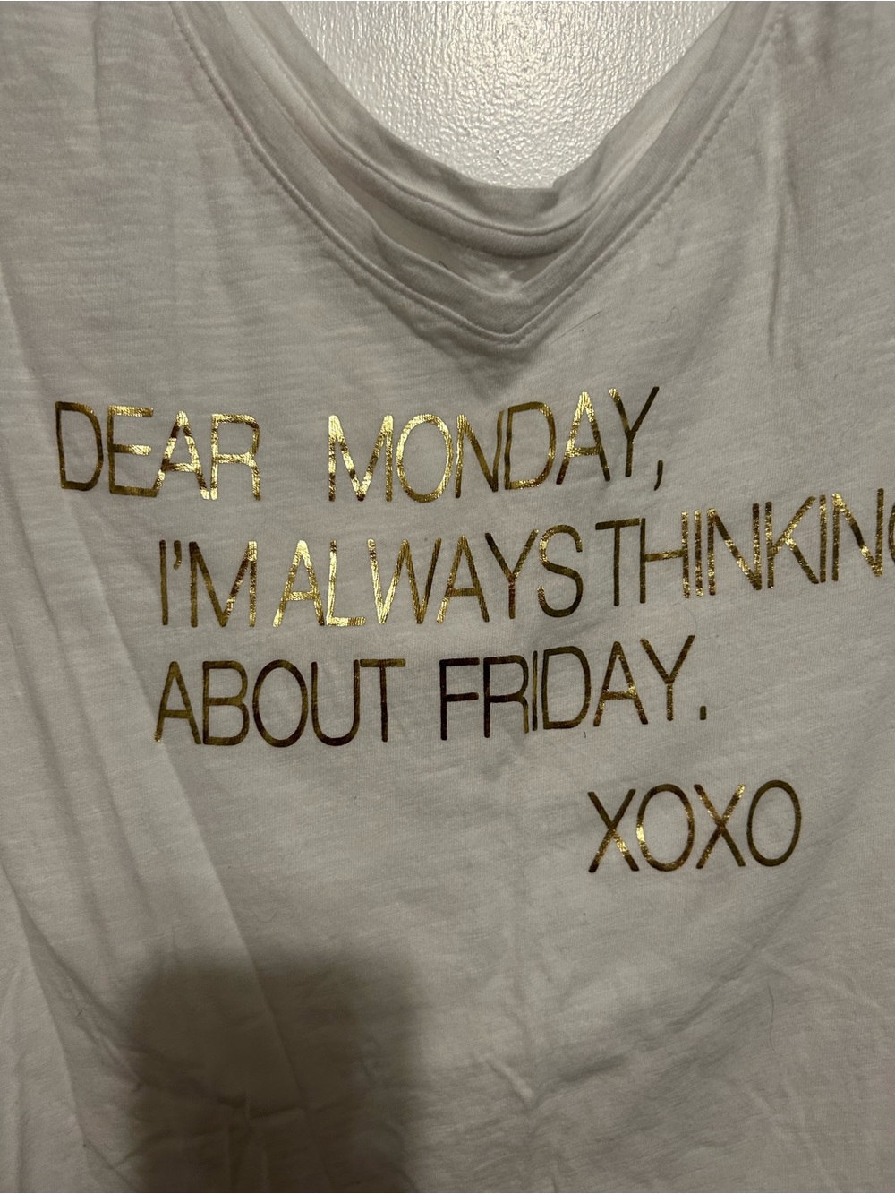 Lane Bryant White Tee with Gold Foil Slogan